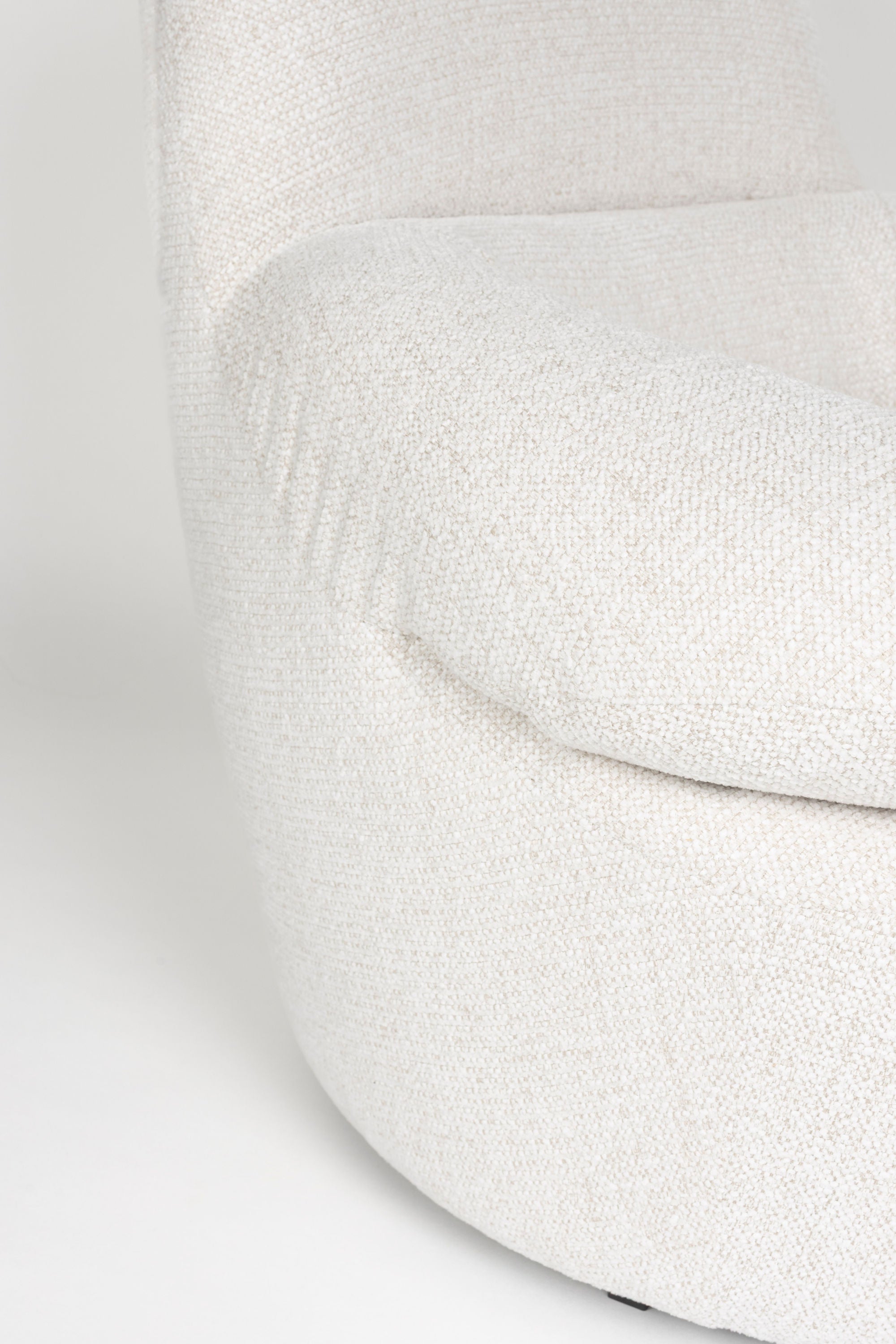 Velvoro White Boucle Swivel Lounge Chair